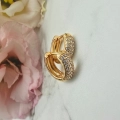 Kolczyki STAL CHIRURGICZNA bigiel trzy rzędy cyrkonie 1,3 cm 3