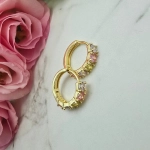 Kolczyki STAL CHIRURGICZNA bigiel kolorowe kryształki 1,5 cm