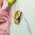 Kolczyki STAL CHIRURGICZNA bigiel 1,5 cm czarne cyrkonie 3