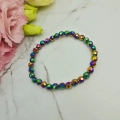 Bransoletka STAL CHIRURGICZNA kryształki opalizujące 0,6 cm 4