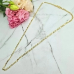 Naszyjnik STAL CHIRURGICZNA spłaszczony splot 45 cm jasne złoto