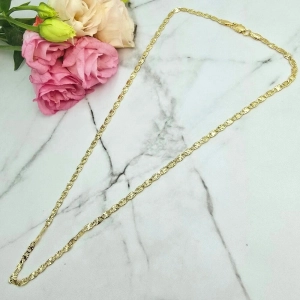 Naszyjnik STAL CHIRURGICZNA spłaszczony splot 45 cm jasne złoto
