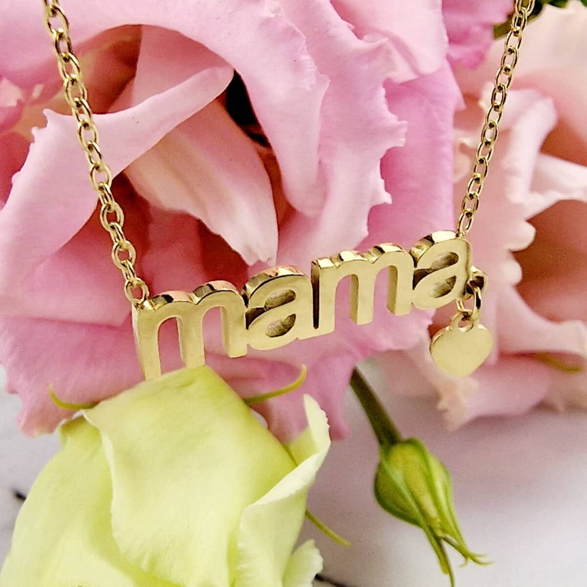 MAMA naszyjnik STAL CHIRURGICZNA z sercem