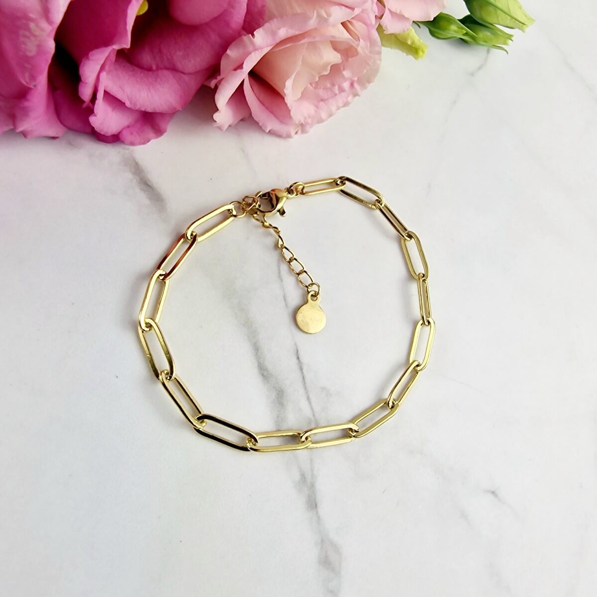 Bransoletka STAL CHIRURGICZNA szerszy splot bez przywieszek