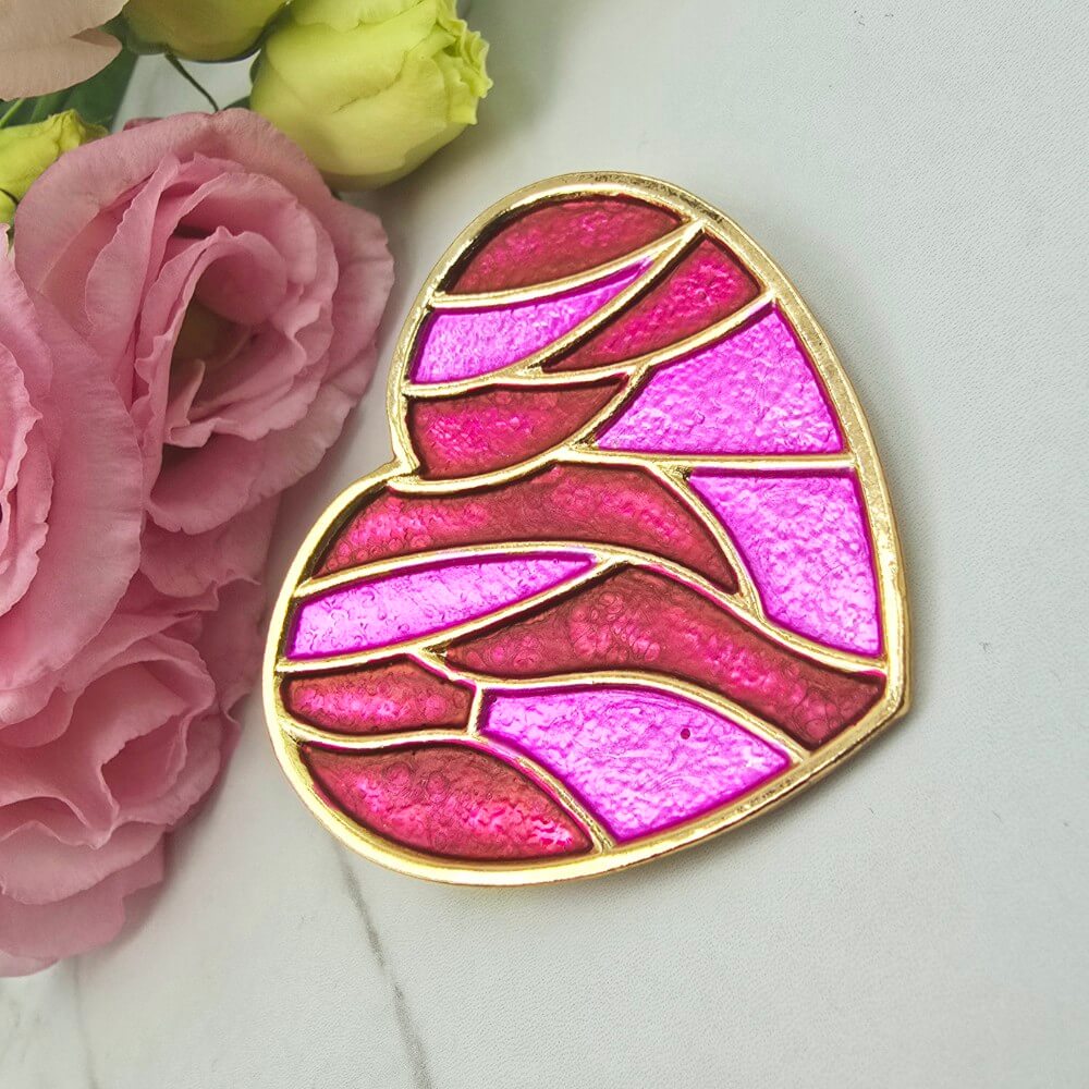 Broszka ozdobna serce kolorowe