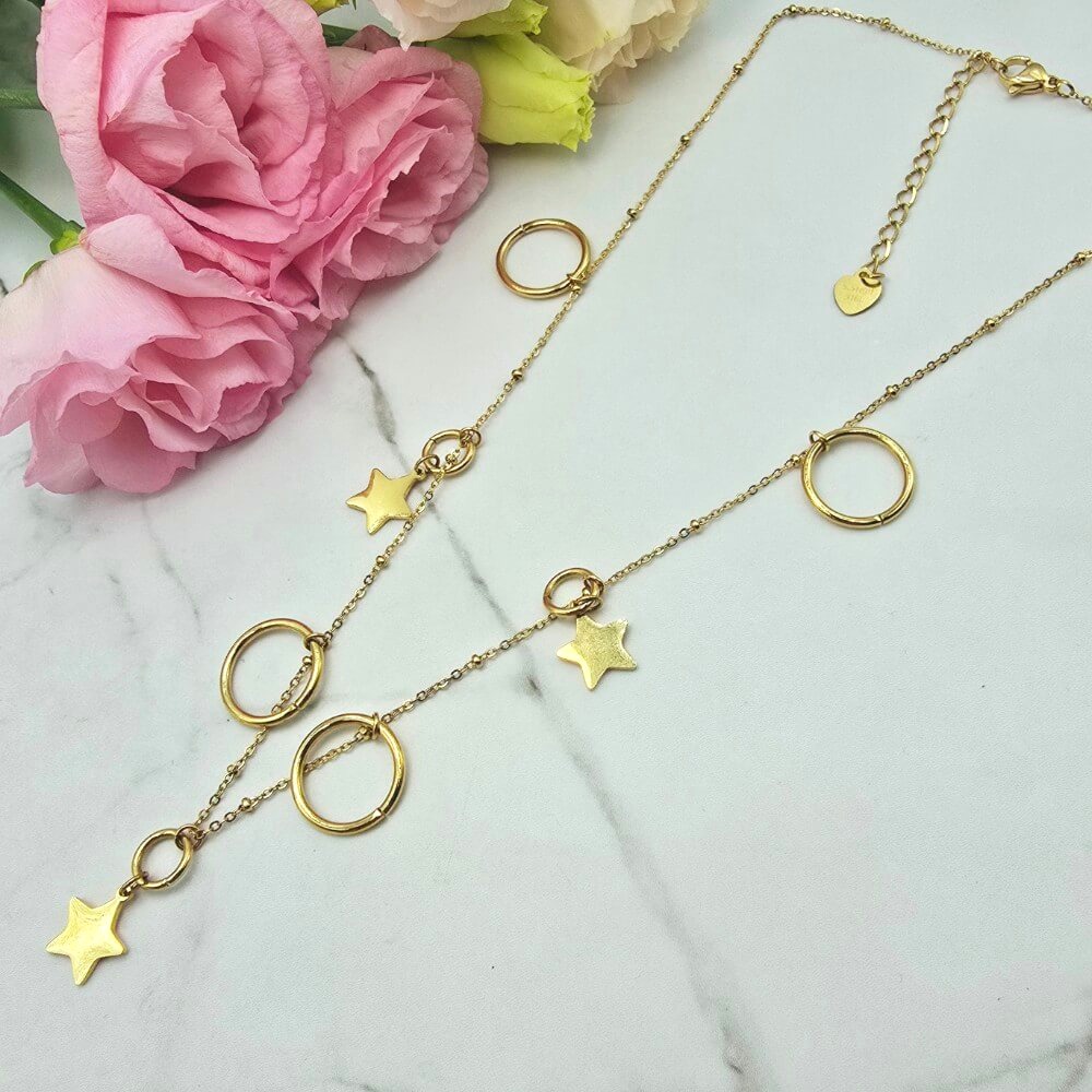 Naszyjnik STAL CHIRURGICZNA choker gwiazdki