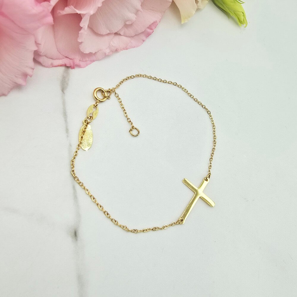 Bransoletka STAL CHIRURGICZNA krzyż delikatny