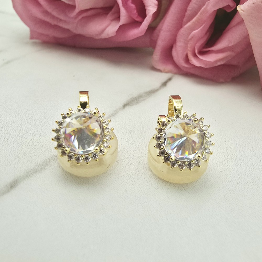 Kolczyki STAL CHIRURGICZNA klipsy kryształek szlifowany cyrkonie