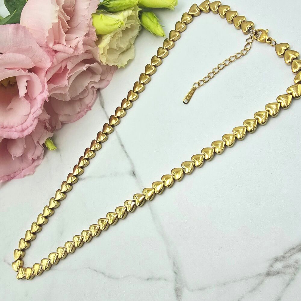 Naszyjnik STAL CHIRURGICZNA serca małe